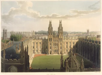 Exterior View of All Souls College, Taken from the Top of Radcliffe Library, Illustration from the 